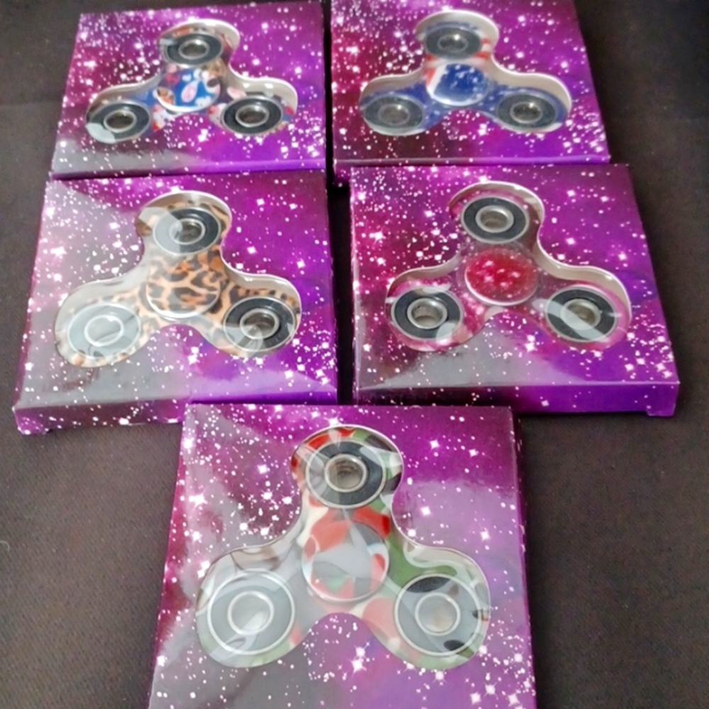 Lot of 5 Assorted Design Hand/Fidget Spinners New in Boxes.